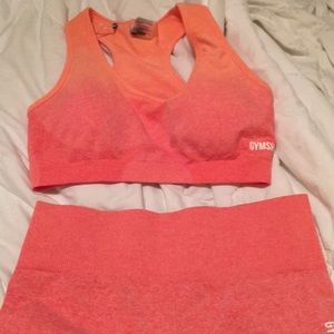 Gymshark ombré seamless set in peach coral M